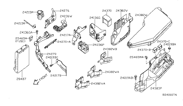 2009 Nissan Altima Clip-Wiring Harness Diagram for 24220JA00A