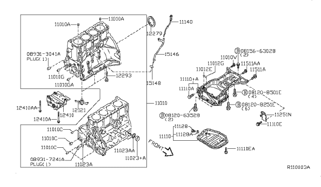 2008 Nissan Altima  Jet Assembly-Oil Diagram for 11560JA00A