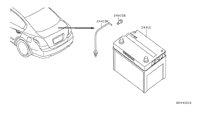 2008 Nissan Altima  Tube Assembly - Battery Diagram for 2441315U00
