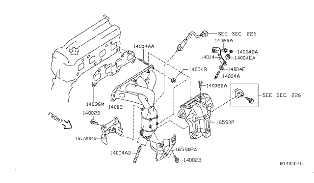 2007 Nissan Altima  Stud Diagram for 140647B010