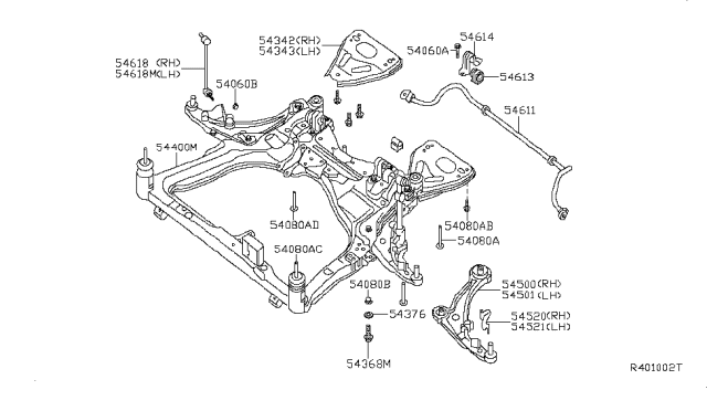 2010 Nissan Altima Bush-Stabilizer Diagram for 54613JA800