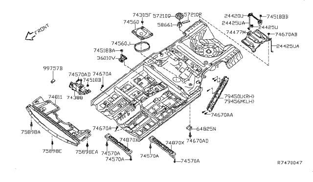 2011 Nissan Altima  Frame Battery Diagram for 24427ZN50A