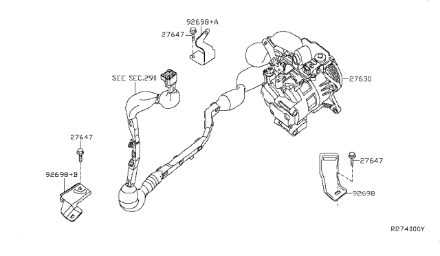 2008 Nissan Altima  Bracket-Harness Diagram for 92698JA820