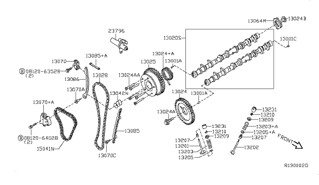 2007 Nissan Altima SPROCKET-CAMSHAFT Intake Diagram for 13025JA80A