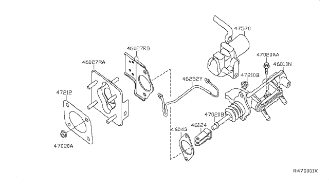2007 Nissan Altima Plate-Reservoir Tank Diagram for 46027JA80A