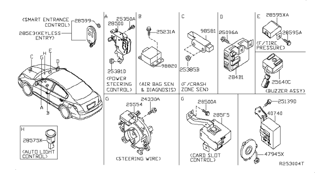 2010 Nissan Altima  Antenna-Tire Pressure Diagram for 40740JA00A