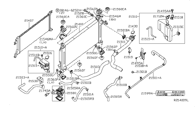 2011 Nissan Altima  Mounting Rubber-Radiator, Upper Diagram for 21528JA80A