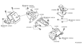 Diagram for 2006 Nissan Frontier Engine & Trans Mounting