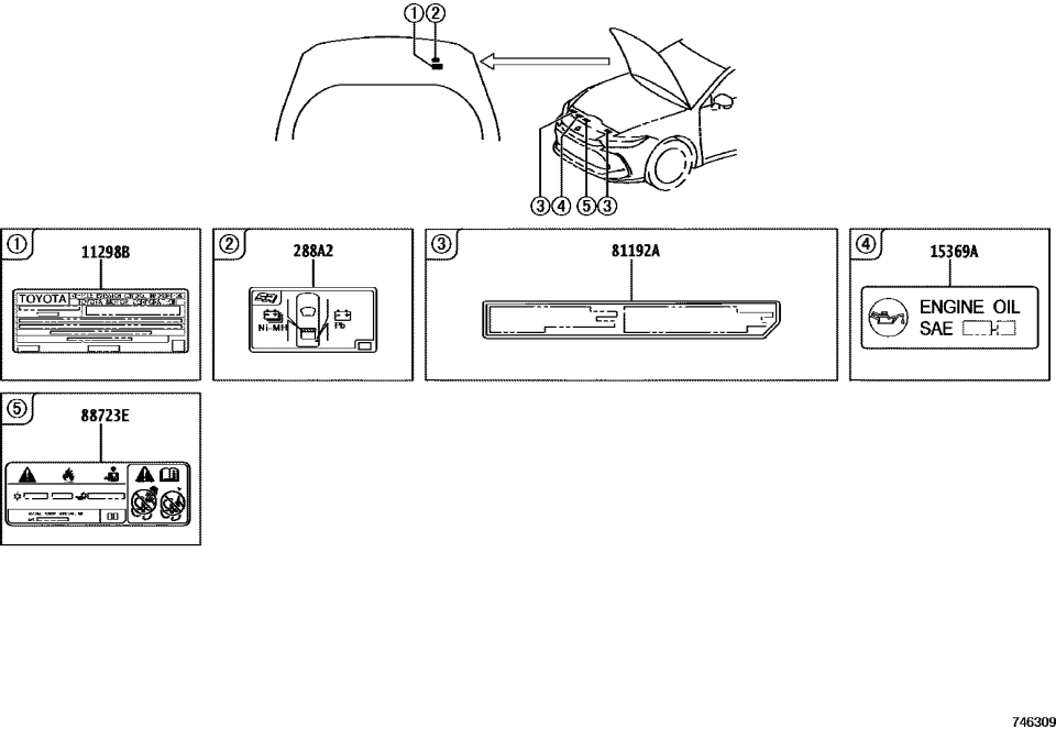 Toyota 11298-25251 LABEL, EMISSION CONT