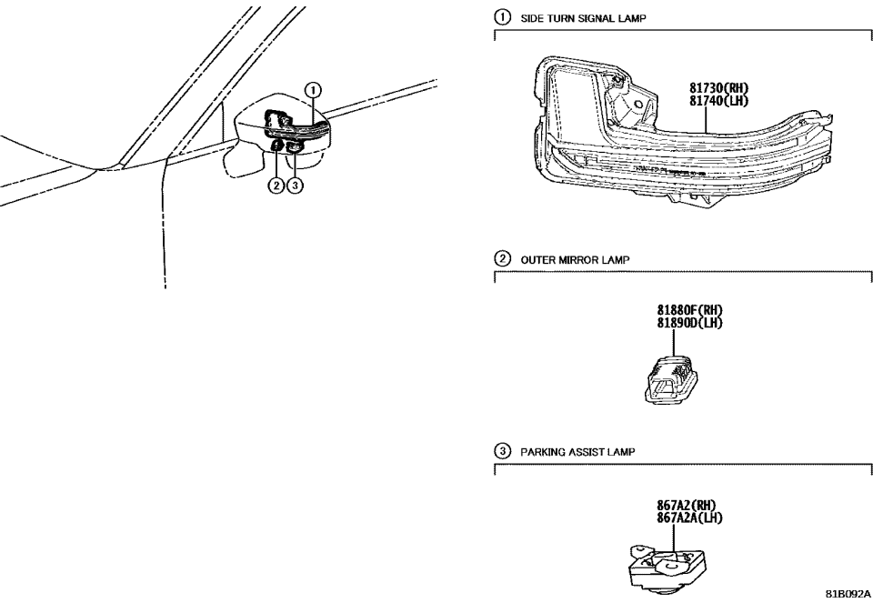 Toyota 867A2-30020 LIGHT, PARKING ASSIS