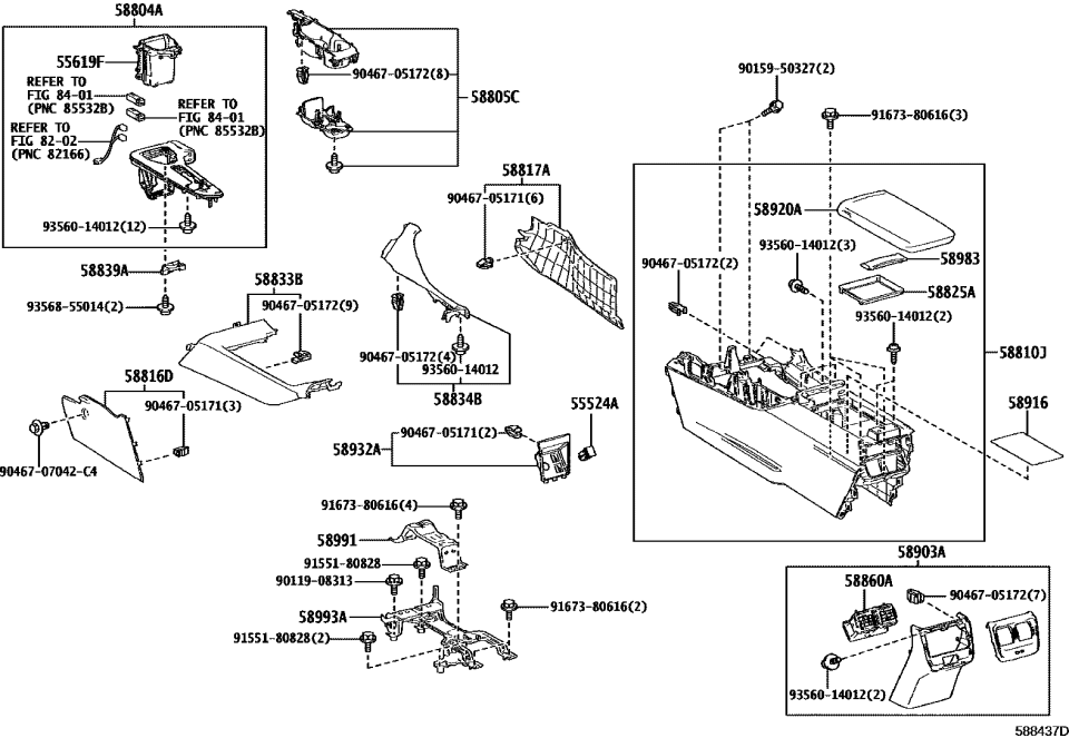 Toyota 58833-30230-A0 GARNISH, CONSOLE UPR