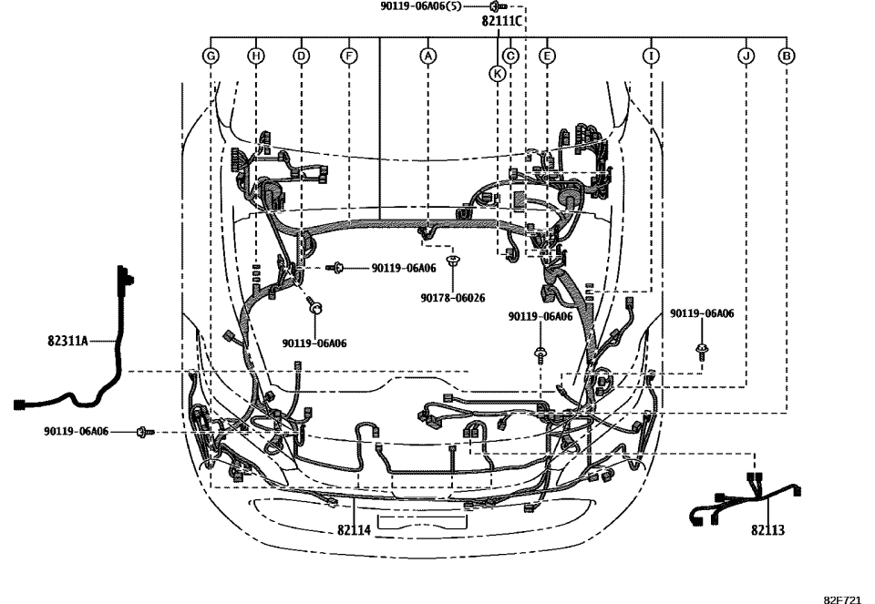 Toyota 82114-30550 WIRE, ENGINE ROOM, N