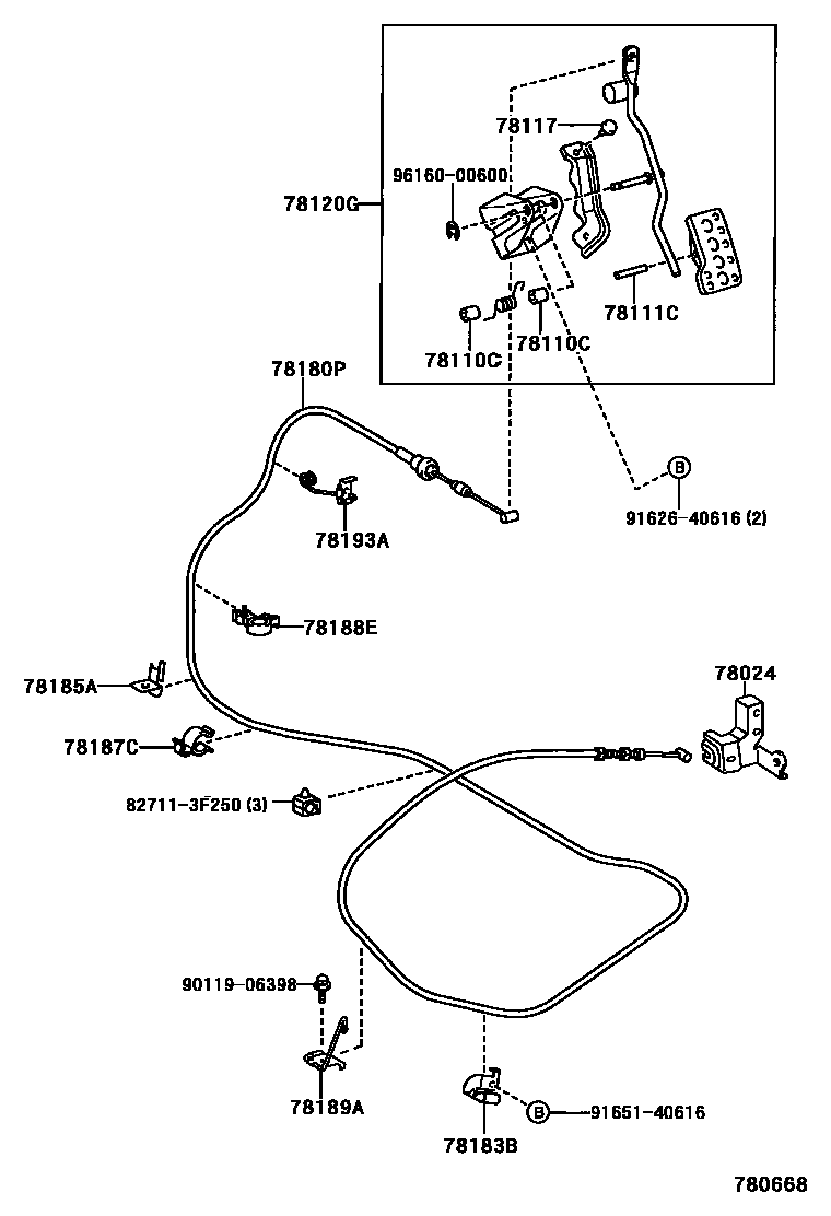 Toyota 82711-3F250 Clamp, Wiring HARNES
