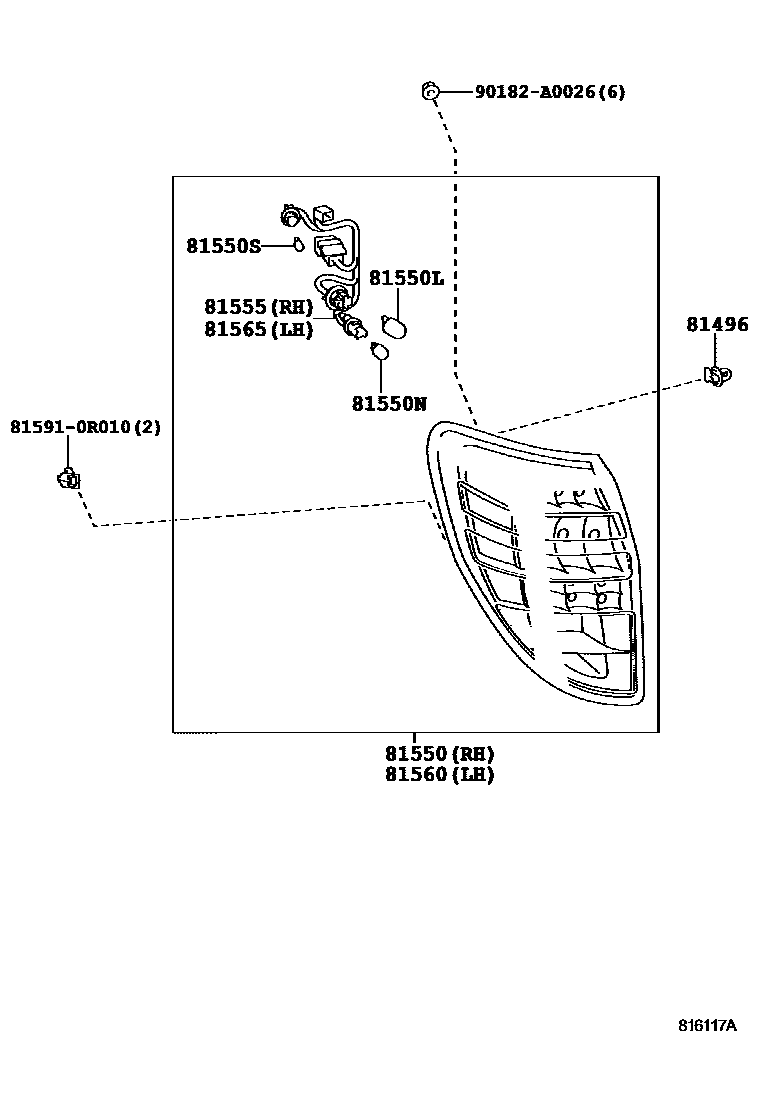 Toyota 81591-0R010 Support, Stop Lamp