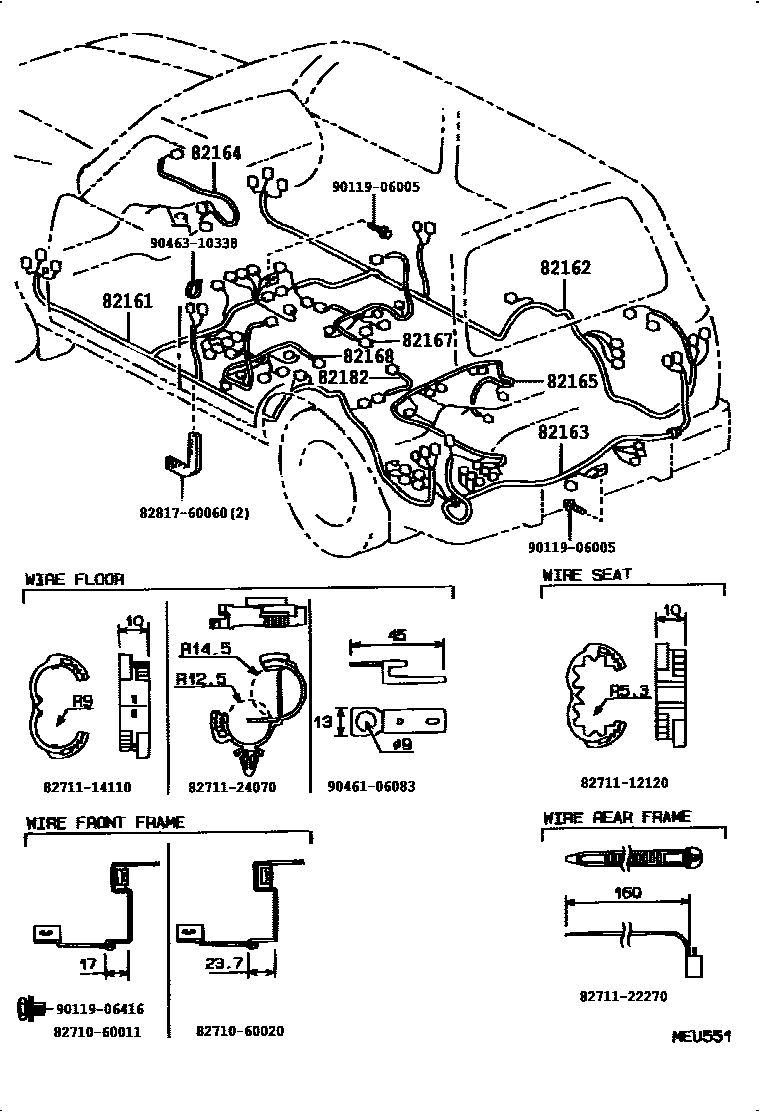 Toyota 82710-60011 Clamp Assembly, Wiring H