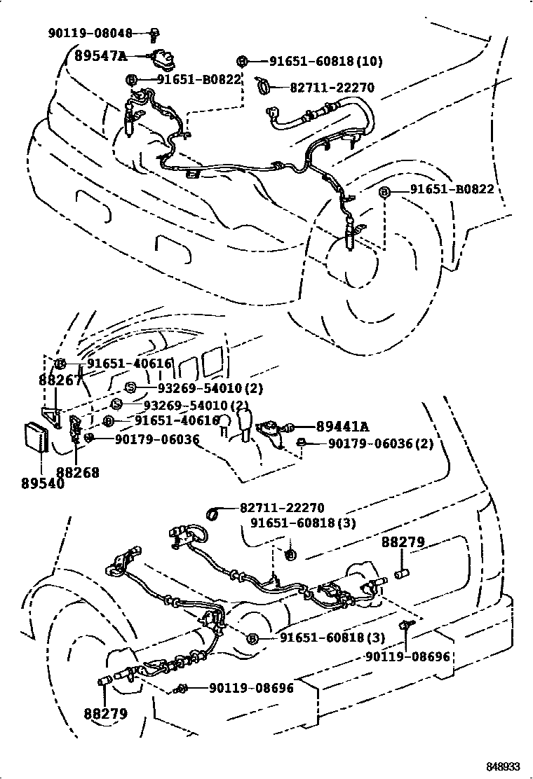 Toyota 90119-08048 Bolt, w/Washer