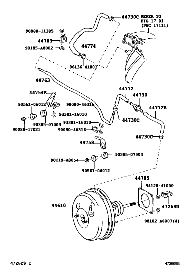 Toyota 90119-A0054 Bolt, w/Washer