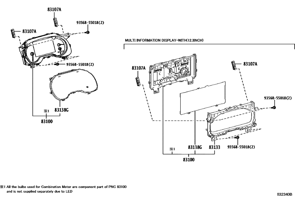 Toyota 83800-4AD81 METER ASSY, COMBINAT