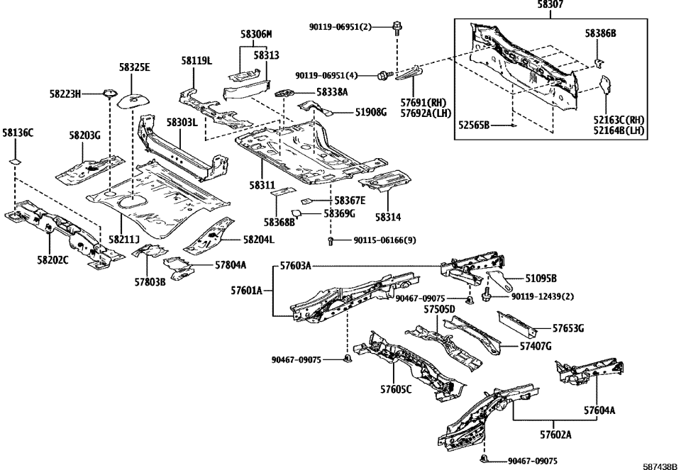 Toyota 57603-42060 Rail Section
