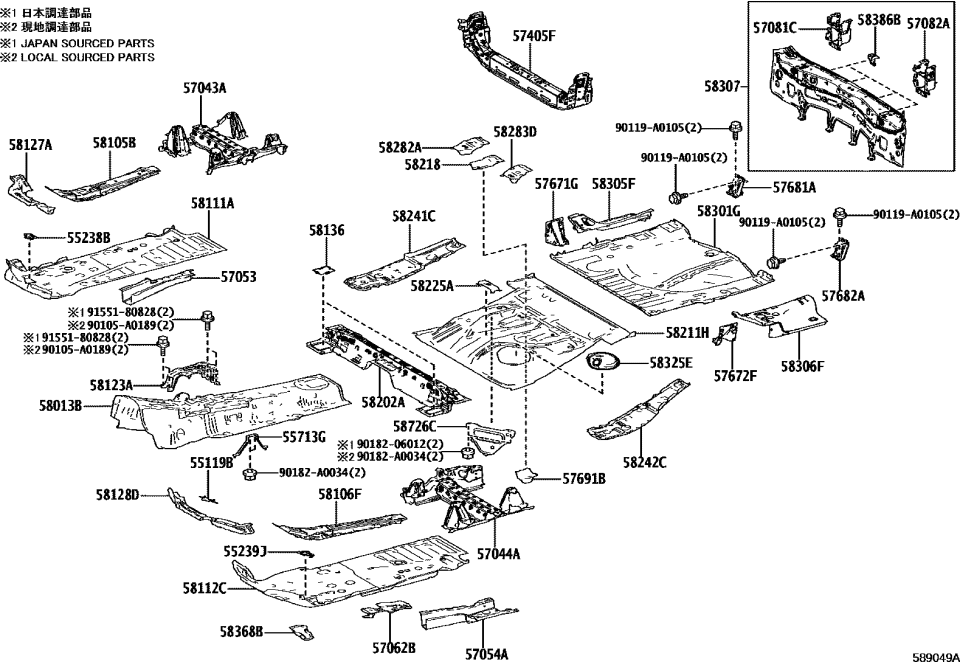 Toyota 55119-0E060 EXTENSION, DASH PANE