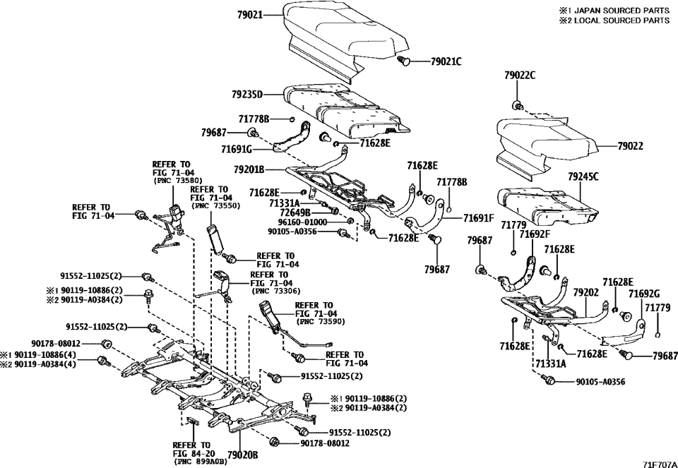 Toyota 72548-0E030 PIN, RECLINING CONTR