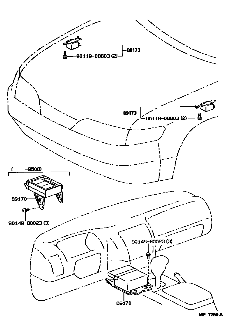 Toyota 90149-80023 Air Bag Sensor