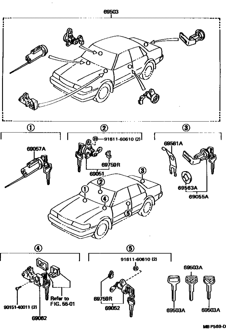 Toyota 90151-40011 Screw, CROSSRECESS C