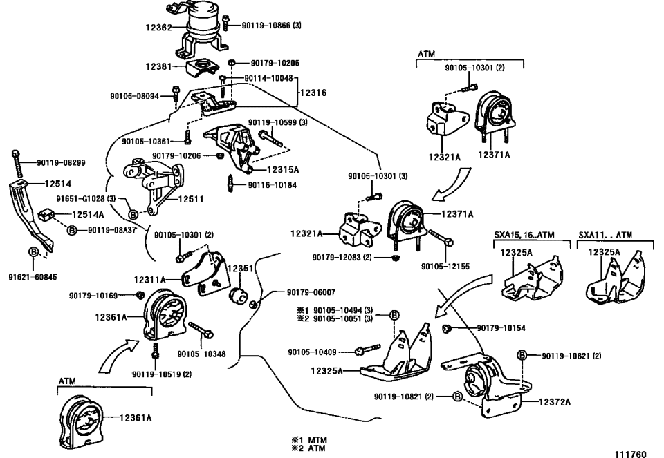 Toyota 90105-08094 Bolt, Washer Based H