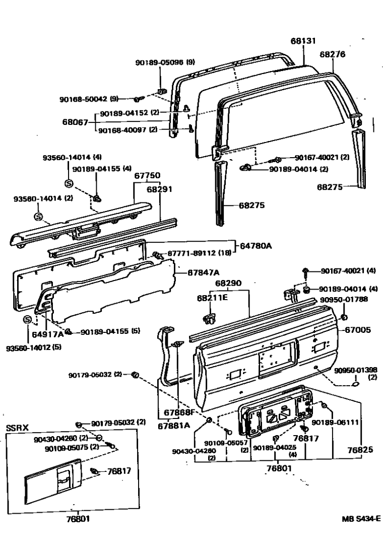 Toyota 67771-89112 RETAINER, Door Trim