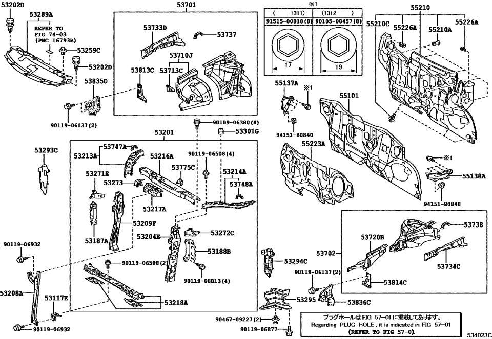Toyota 90105-08457 Battery Tray Bolt
