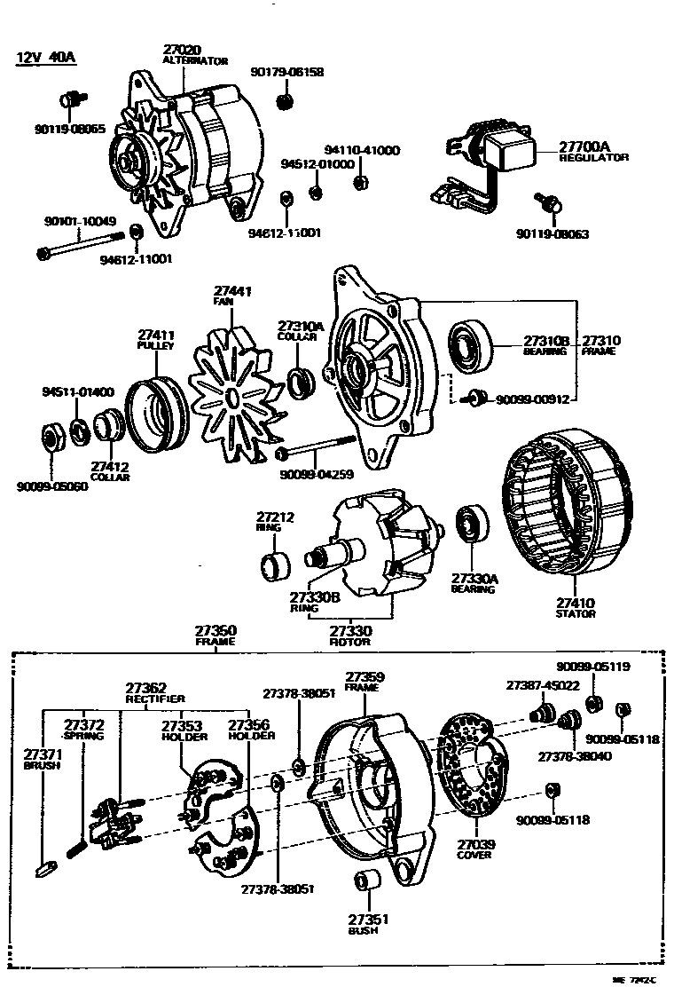 Toyota 90119-08065 Bolt, w/Washer