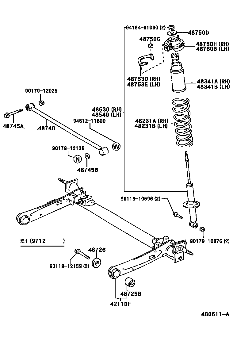 Toyota 90119-10596 Bolt, w/Washer