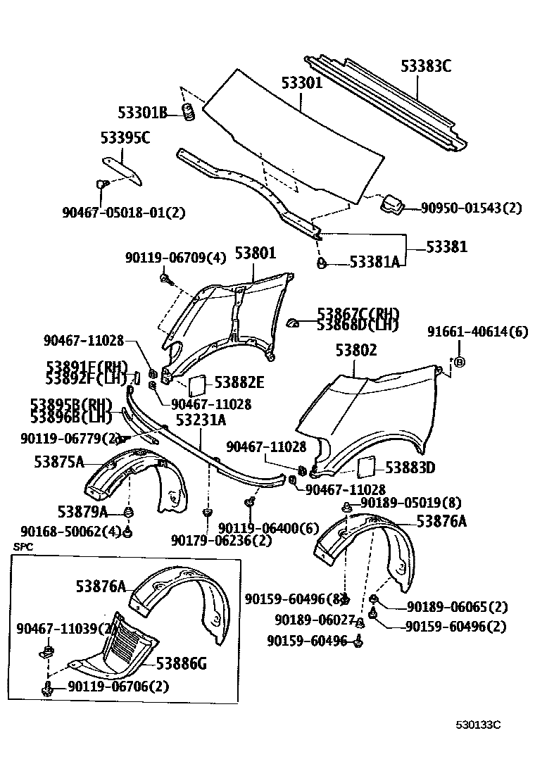 Toyota 91661-40614 Bolt, w/Washer