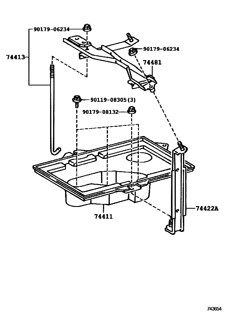 Toyota 90119-08305 Bolt, w/Washer