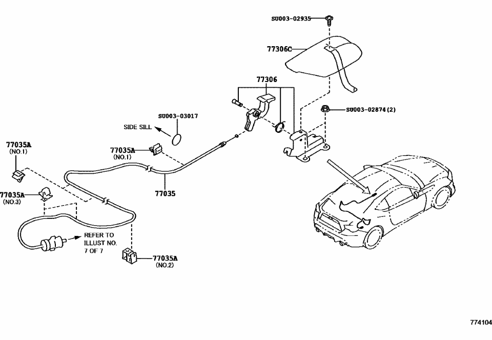 Toyota SU003-03017 GROMMET Sheet D25