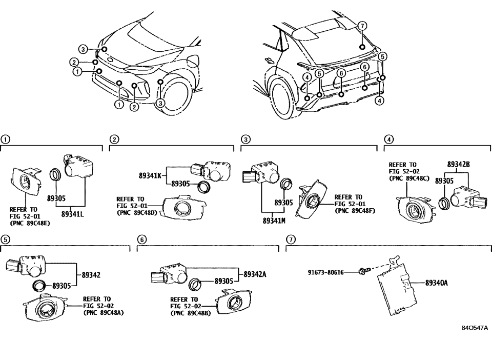 Toyota 89341-K0070-C9 SENSOR, ULTRASONIC
