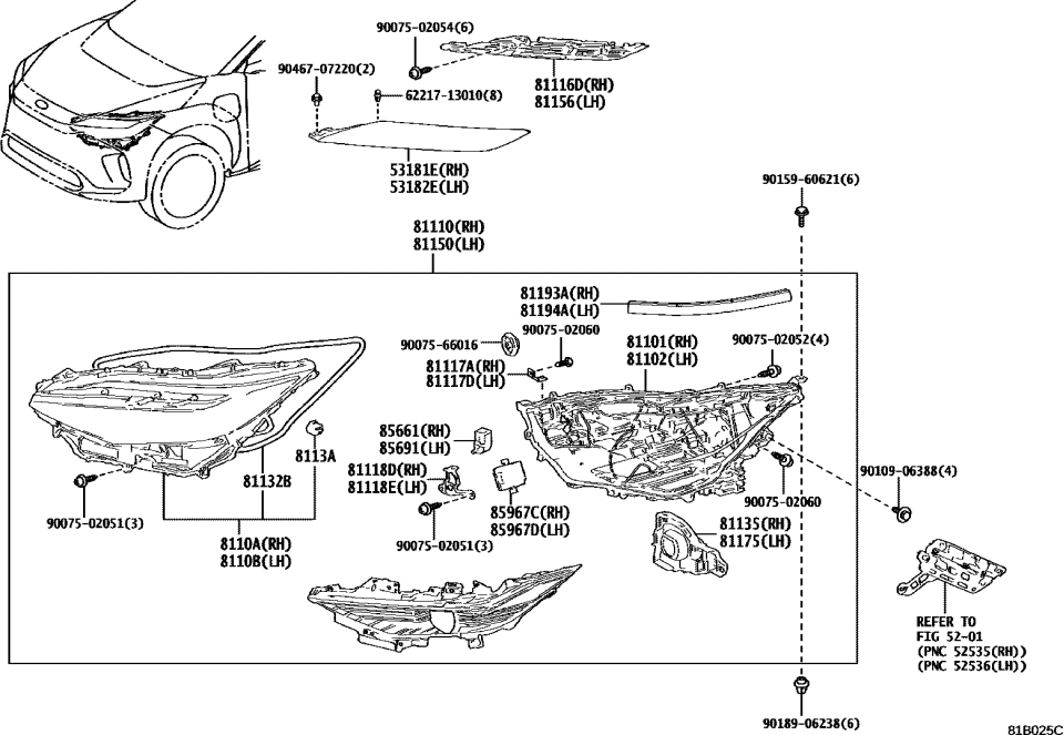 Toyota 8110A-42790 LENS SUB-ASSY, HEADL