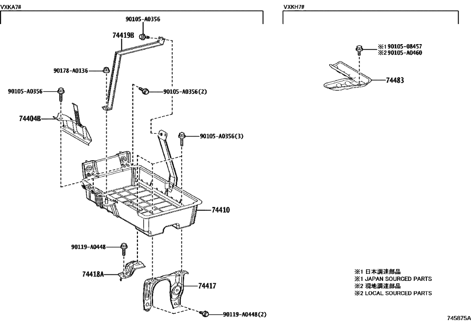 Toyota 74483-0C020 CLAMP, BATTERY, NO.3
