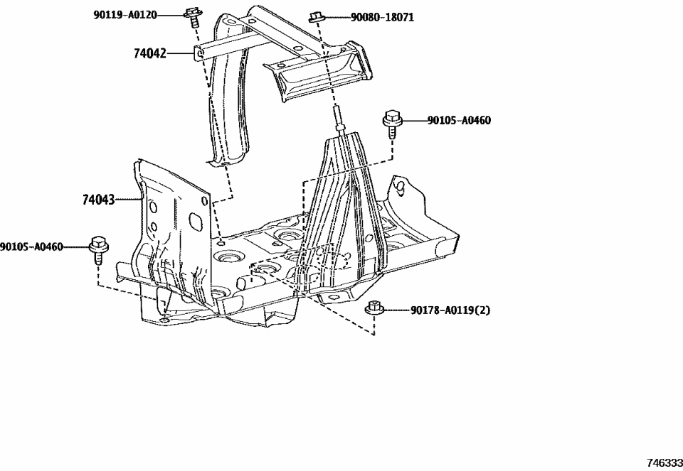 Toyota 74042-0C010 BRACKET SUB-ASSY, BA