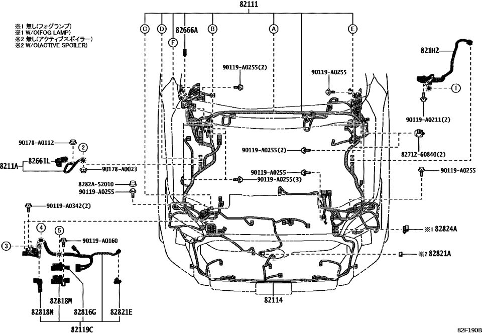Toyota 8211A-0C030 WIRE, ENGINE ROOM, N