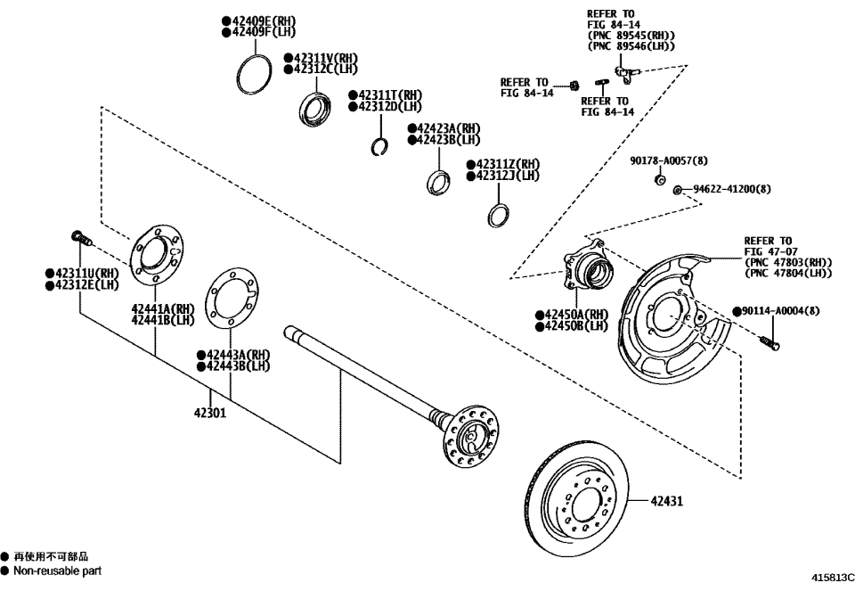 Toyota 42301-0C030 SHAFT SUB-ASSY, RR A