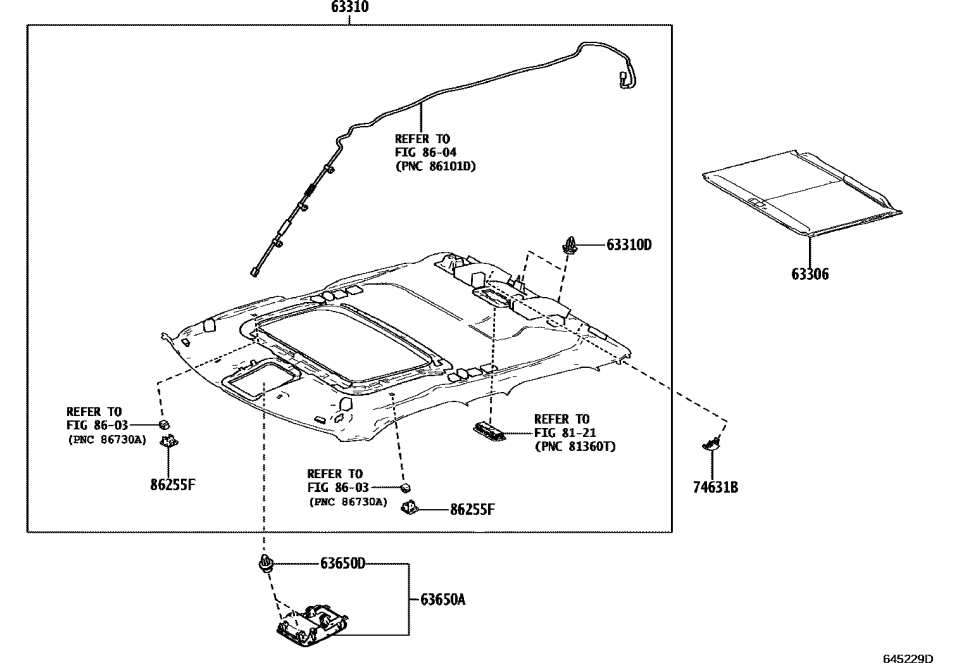 Toyota 63310-0CX30-B0 HEADLINING ASSY, ROO