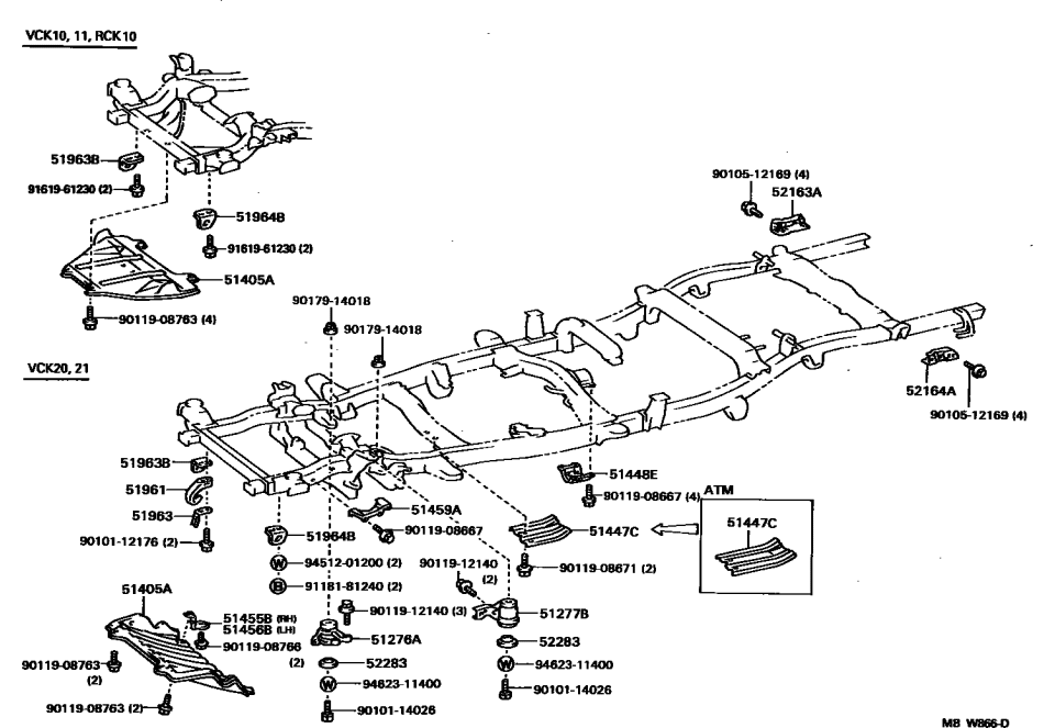 Toyota 90119-12140 Bolt, w/Washer