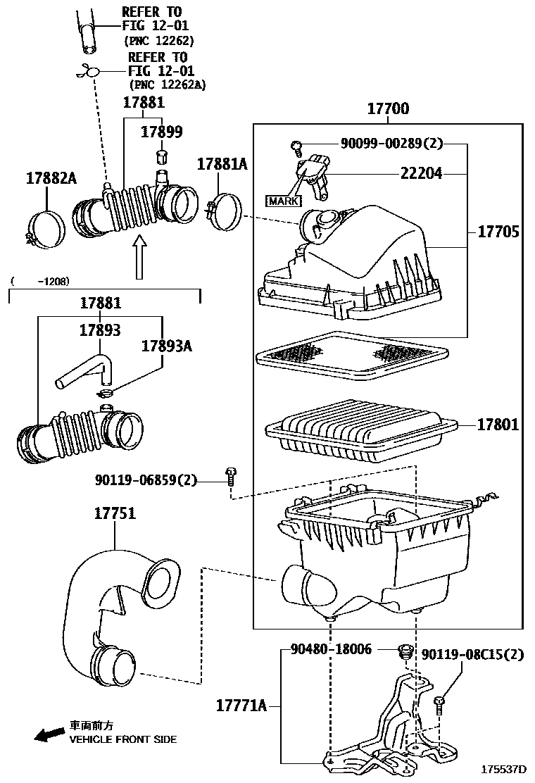 Toyota 90119-08C15 Bolt, w/Washer