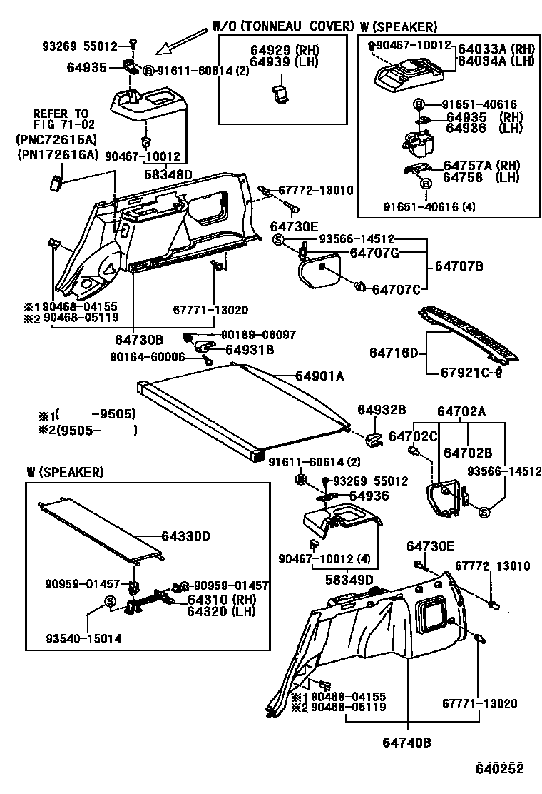 Toyota 67771-13020 RETAINER, Door Trim