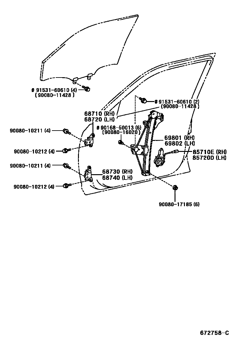 Toyota 90080-10211 Bolt, Flange