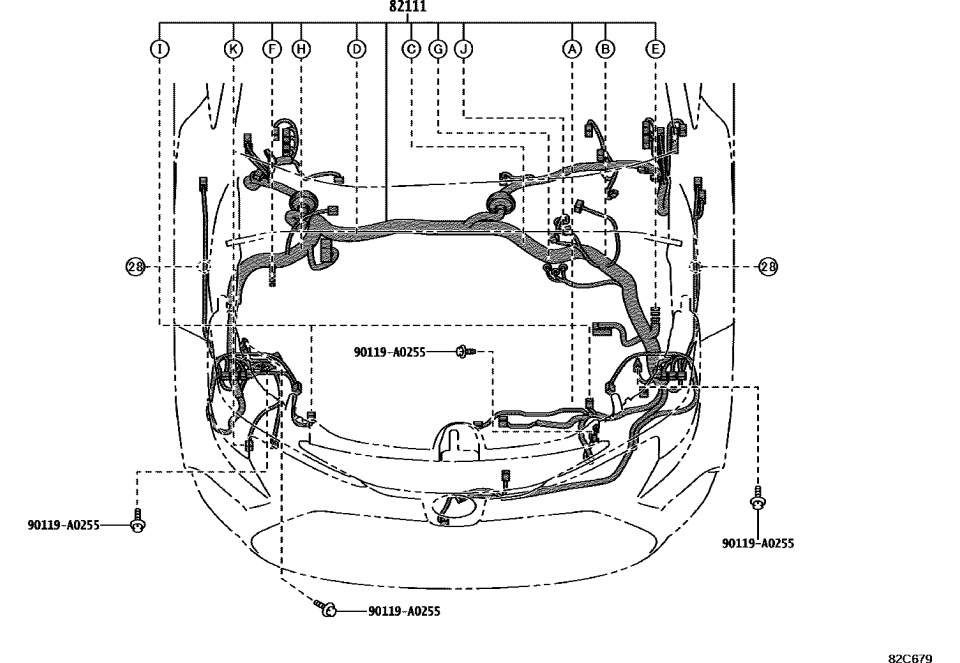 Toyota 82111-FE140 WIRE, ENGINE ROOM MA
