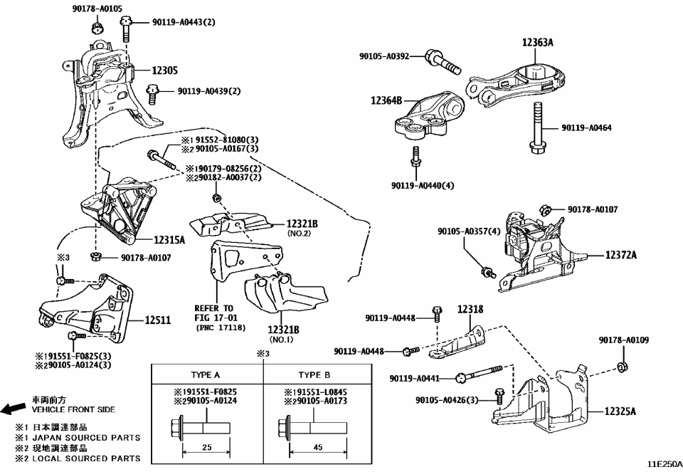 Toyota 12315-F2070 Side Mount Bracket