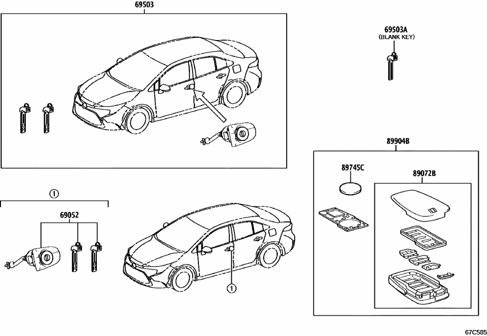 Toyota 8990H-02470 TRANSMITTER SUB-ASSY