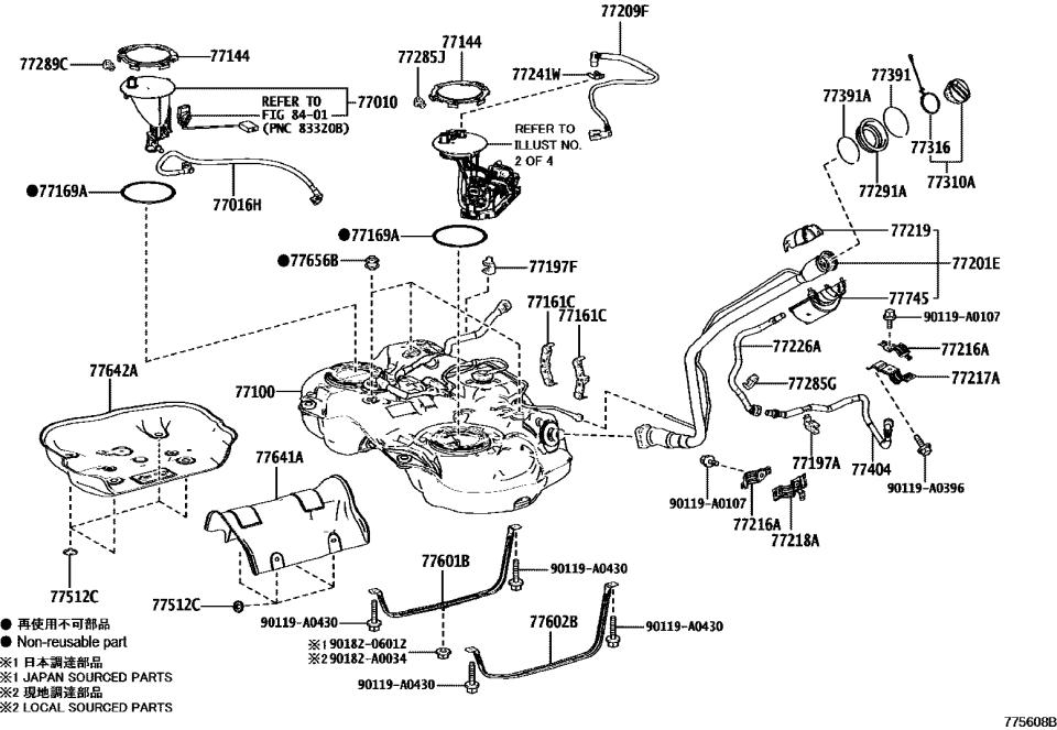 Toyota 77010-0A011 TUBE ASSY, FUEL TANK